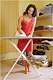 hot woman ironing